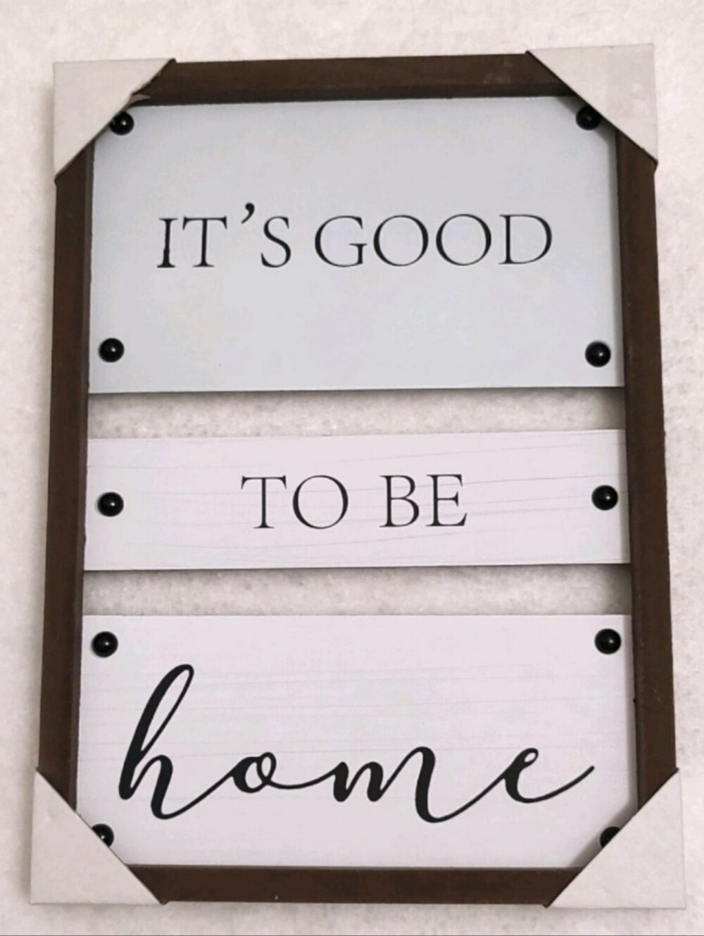 Farmhouse It's Good To Be Home Wall Art Sign Rustic Wood Metal Plaque 13x9 Decor